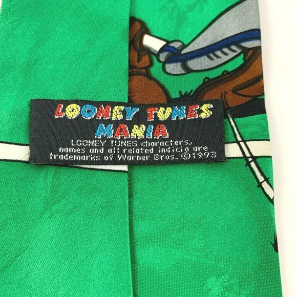 Looney Tunes Mania Men's Novelty Necktie: Football w/ Bugs, Daffy, & Taz. VGC. - Picture 4 of 5